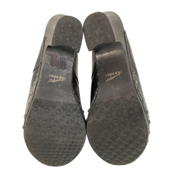 Dansko Womens Black Leather Studded Clogs Size 10 8774 - Picture 3 of 7